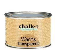 chalk-it Cire de protection transparente pour meubles - 400 ml - Cire d'entretien pour meubles et protection du bois - Avec finition en cire d'abeille - Vintage Shabby Chic