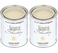 CHALK PAINT Beige Sable pour meubles et murs - Peinture Shabby Chic Vintage EXTRA OPACA (1 litre) (Lot de 2)