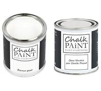 CHALK PAINT Kit Peinture Bianco Gesso + Cire Transparente Toute Surface - 250 ml Peinture Mate Déco + 250 ml Cire Finish Neutre Meubles en Bois & Murs - Deco Maison Vintage