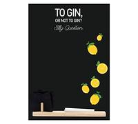Chalkboards UK Petit tableau noir imprimé « Silly Question (Gin) » avec plateau, craie et gomme en feutre, 29,7 x 20,7 x 1 cm
