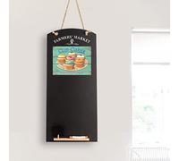Chalkboards UK Tableau Noir Fin avec Corde, Plateau et Craie. Gamme Booths Design CHB073 Cupcakes - Bois Noir - 60 x 26,5 x 1 cm