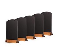 Chalkboards UK WC124FP Lot de 5 Tableaux Noirs de Table avec Socle Bois Rustique Marron 36 x 24 x 22 cm