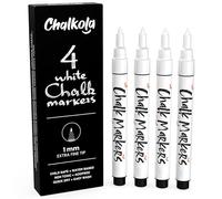 Chalkola 4 Stylo Craie Blanc Pointe Extra Fine 1 mm - White Chalk Marker