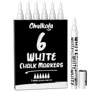 Chalkola 6 Marqueurs Blanc Effacable - Stylo Craie Pointe Extra-Fine 1mm