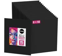 Chalkola Lot de 15 panneaux de toile noire de 20,3 x 25,4 cm - Toile noire pour peinture acrylique et art à l'huile, toiles 100 % coton apprêtées, sans acide pour artistes professionnels, peintres