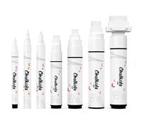 Chalkola Marqueurs blancs pour tableau noir - Marqueur effaçable pour tableau, panneaux, fenêtres, verre | Pack varié - Stylos à encre fins et jumbo (1mm, 3mm, 6mm, 8mm, 10mm, 15mm, 30mm)