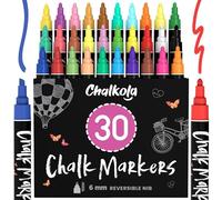 Chalkola Set 30 Marqueur Craie Effacable Tableau Noir 6mm - Chalk Marker