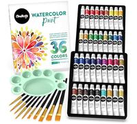 Chalkola Set Aquarelle - Peinture Aquarelle pour Adultes, Enfants, Artistes Débutants & Professionnels - 36 Tubes d’Aquarelle (12ml, 0,4oz), 10 Pinceaux & 1 Palette | Fournitures Artistiques Complètes