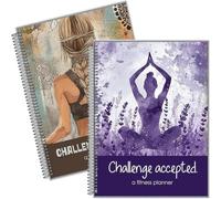 Challenge Accepted Fitness Planner - Journal d'exercice et d'alimentation de 90 jours pour le bien-être et la gratitude, planificateur de réflexion du soir à spirale, journal de santé et