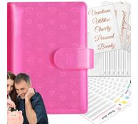 Challenge Binder - Petit planificateur budgétaire pour remplissage d'argent liquide, livre d'économie d'argent, classeur à feuilles de macaron Louse, manuel d'amour