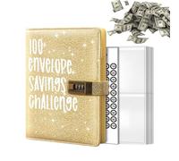 Challenge Classeur avec 100 enveloppes, classeur de défi, 100 enveloppes Challenge, classeur A5 avec enveloppes pour argent, classeur à anneaux, feuilles budgétaires et étiquettes autocollantes