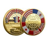 Challenge Coin, Commemorative D Day Decorations 80Th - World War Ii Commemorative, 1944 Commemorative Coin, Exclusive Collectible For Bookshelf & Desk