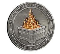 Challenge Coin - L'acier Le Plus Fort Est Forgé Dans Une Pièce | Cons De Feu Des Incendies Pour Les Hommes Femmes | Coins Commémoratifs Drôles Pour Adieu Des Employés, Décoration De Bureau, Motivation