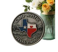 Challenge Coin, Texas Souvenir, Commemorative Token,1.57x1.57x0.12 inches, Intricate Double-Sided Design, Antique Gold Finish, Ideal for Gift Keepsake, Men Women Friends Family Veterans