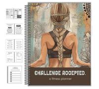 Challenge - Planificateur de fitness accepté, journal d'exercice et d'alimentation de 90 jours pour le bien-être et la gratitude, planificateur de réflexion du soir à spirale, journal de santé et