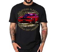 Challenger V8 T-Shirt Classique Moderne pour Moto Compatible Dodge - Noir - X-Large