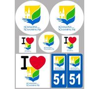Châlons-En-Champagne (8 Autocollants Variés) - Sticker/Autocollant