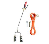 Chalumeau à gaz 2 Bruleurs Ø 60 mm Turbo + Détendeur gaz 4.0 bar Tuyau 5m INTEC
