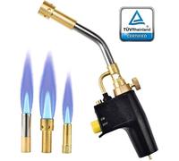 Chalumeau à propane multi-usage MAPP - 3 buses/embouts - Cuivre - Argent/Noir/Or