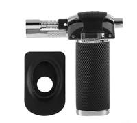 Chalumeau au butane rechargeable avec verrou de sécurité, flamme réglable jusqu'à 1300 °C pour soudure, barbecue et utilisation culinaire, noir (B)