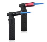 Chalumeau de Cuisine 2 Pièces, Chalumeaux de Cuisine pour Crème Brûlée, Flamme Réglable Rechargeable pour Pâtisserie Barbecue Camping Soudure, Butane Non Inclus