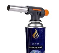 Chalumeau de cuisine à gaz de soudage - Pistolet à flamme - Buse de brûleur de flamme - Brûleur au butane - Pour camping, barbecue, cuisine - Tête de chalumeau + 1 canette
