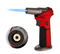 Chalumeau de cuisine pour la cuisine et le bricolage, briquet à souder avec verrouillage de sécurité et flamme réglable rechargeable au gaz butane pour crème brûlée, soudage, industriel (butane non