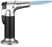 Chalumeau de cuisine - Chalumeau à gaz butane avec serrure de sécurité - Torche Rechargeable pour la cuisine, la crème brûlée, les pâtisseries, le dessert, le camping, le Barbecue (Butane Non Inclus)