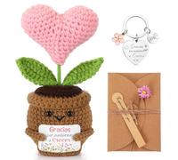 Chalyna Set Cadeau d'Appréciation des Enseignants Comprend Crochet Positif, Porte-Clés avec des Phrases de Gracias por Ayudarme a Crecer, Carte de Vœux pour Anniversaire Remise Diplômes(Cœur)