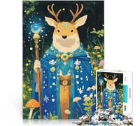 Chaman cerf dans la forêt Puzzle 1000 pièces pour Adultes Jouets de Jeu stimulants Liste de souhaits avec Le Père Noël 38x26cm