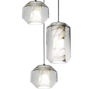 Chamber Light Suspension 3 Pcs Marbre/Cristal de Carrare