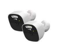 Chamberlain myQ - Lot de 2 caméras d'extérieur à Batterie | Caméra 2K, Vision Nocturne en Couleur, projecteur, alertes de Mouvement, Vue en Direct avec Conversation bidirectionnelle, sans Fil