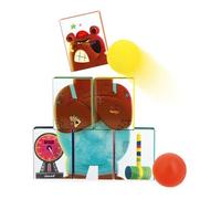 Janod - Chamboule Tout Enfant Applepop - Jeu d'Adresse - 6 Boîtes en Métal + 2 Balles en Mousse - Jeu d'Extérieur - Développe Dextérité et Concentration - Dès 3 Ans,J03359