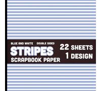 Chambray Blue and White Stripes Scrapbook Paper: 22 Double Sided Decorative Striped Craft Paper Sheets - 1 Design for Invitations, Collages, Origami & More - 8.5" x 8.5"