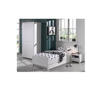 GASTON - Chambre 90x200cm + Armoire 2 Portes - Altobuy Blanc
