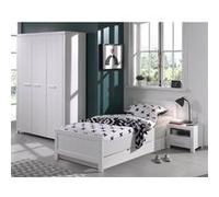GASTON - Chambre 90x200cm + Armoire 3 Portes - Altobuy Blanc