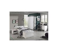 GASTON - Chambre 90x200cm + Armoire 3P + Bureau - Altobuy Blanc