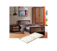 Chambre 90x200cm avec Sommier + Armoire 2 Portes - TCHAD -