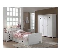 MILADY - Chambre 90x200cm avec Sommier + Armoire 3 Portes -