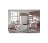 Chambre 90x200cm avec Sommier + Armoire 3P + Pack Bureau - MILADY -