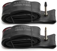 Chambre A Air 26 Pouces - Paire Chambres À Air Vtt 26x 2.1 X 2.25 X 2.35 Pouces De Valve Presta 48 Mm Pour Route Vtt Bici, Montagne Bicyclette, Electricity Vélo - Un Paquet De 2 Accessoire Vtt