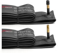 Chambre A Air 26 Pouces - Paire Chambres À Air Vtt 26x 2.1x 2.25 X 2.35 Pouces De Valve Schrader 48 Mm Pour Route Vtt Bici, Montagne Bicyclette, Electricity Vélo - Un Paquet De 2 Accessoire Vtt