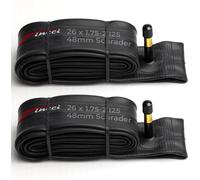 Chambre A Air 26 Pouces - Paire Chambres À Air Vtt 26x1.75x1.95x2.00x2.1 Pouces De Valve Schrader 48mm Pour Route Vtt Bici, Montagne Bicyclette, Electricity Vélo - Un Paquet De 2 Accessoire Vtt