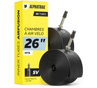 Chambre à Air 26 Pouces VTT Presta 26x1.75-2.40, Lot de 2 - Alphatrail AirFusion Chambre à Air Vélo Valve Presta 40 mm pour 26x2.00, 26x1.95, 2.10, 2.25, VTT Électrique, ETRTO 47-62-559