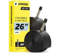 Chambre à Air 26 Pouces VTT Schrader 26x1.75-2.40, Lot de 2 - Alphatrail AirFusion Chambre à Air Vélo Valve Schrader 40 mm pour 26x2.00, 26x1.95, 2.10, 2.25, VTT Électrique, ETRTO 47-62-559