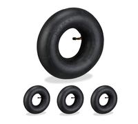 Relaxdays Chambre à air 3.50-4, Lot de 4, pour Diable, Chariot de Jardin, brouette, avec Valve, Caoutchouc, Noir