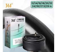 Chambre à air de vélo 361 Degrees avec valve Schrader 33/48MM pour VTT et cyclisme - Tailles 12/14/16/18/20/22/24/26/27.5/29 pouces 18X1.75-2.125-33MM