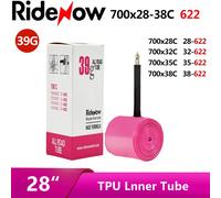 Chambre à air de vélo de route RideNow TPU 700C 39G 700x28 32 35 38C, ultralégère, valve Presta 45/65/85mm, pneu de cyclisme 39g 700c 4pc