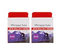 Chambre à air de vélo en TPU, légère 62 g, valve de 45 mm, parfaite pour les pneus 26/27 5/29ER, absorption des chocs améliorée (29 x 1,95-2,6 2 pièces)