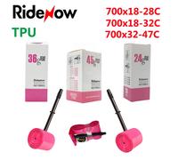 Chambre à air de vélo RideNow en TPU 700C 700x18 23 25C 26 27 28C 32C 35 37 40 45C 47 pour pneus de vélo de route et VTT 29x1.75 1.95 36g 700x18-32C 2pc